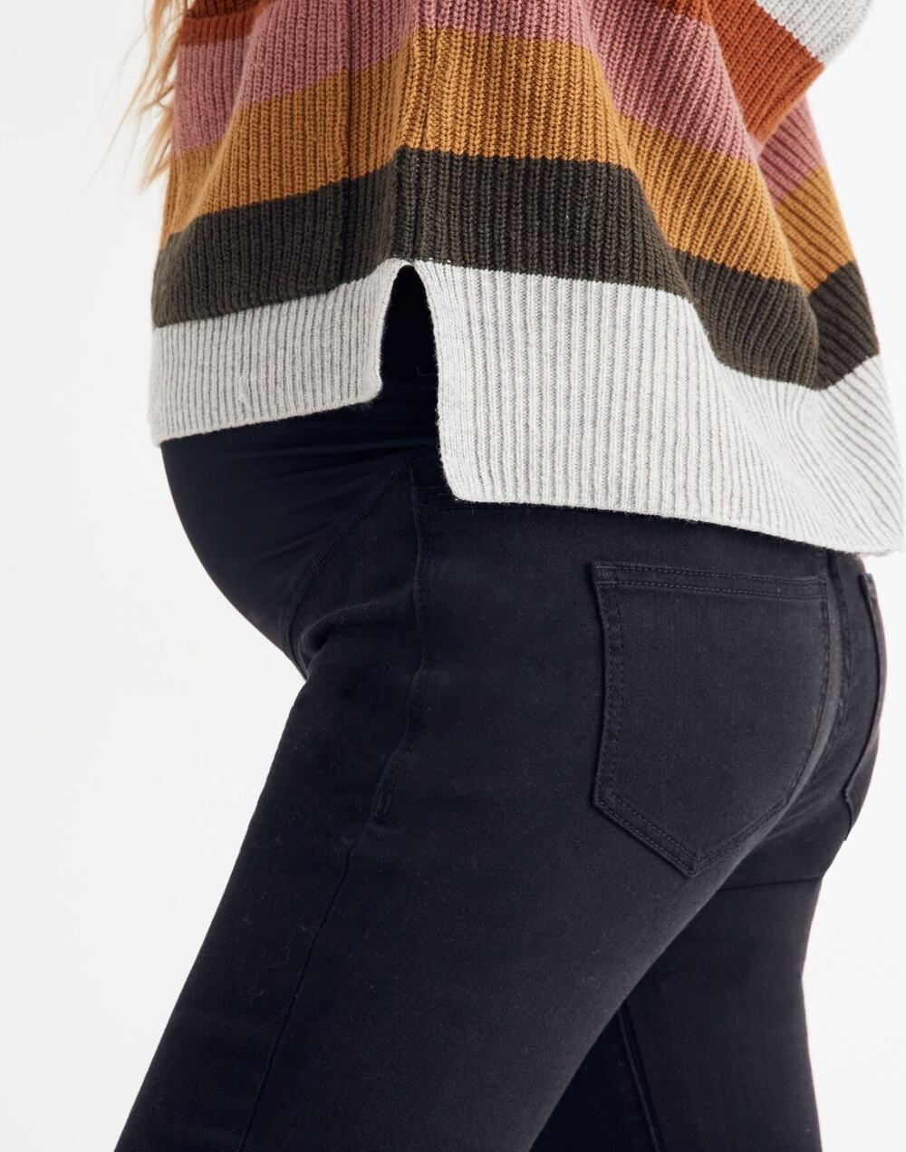 NWT Madewell Maternity Over Belly Skinny Jeans Lunar Wash Black Tencel Size 30